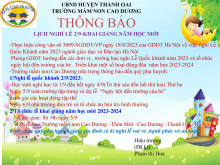 thông báo nghỉ lễ