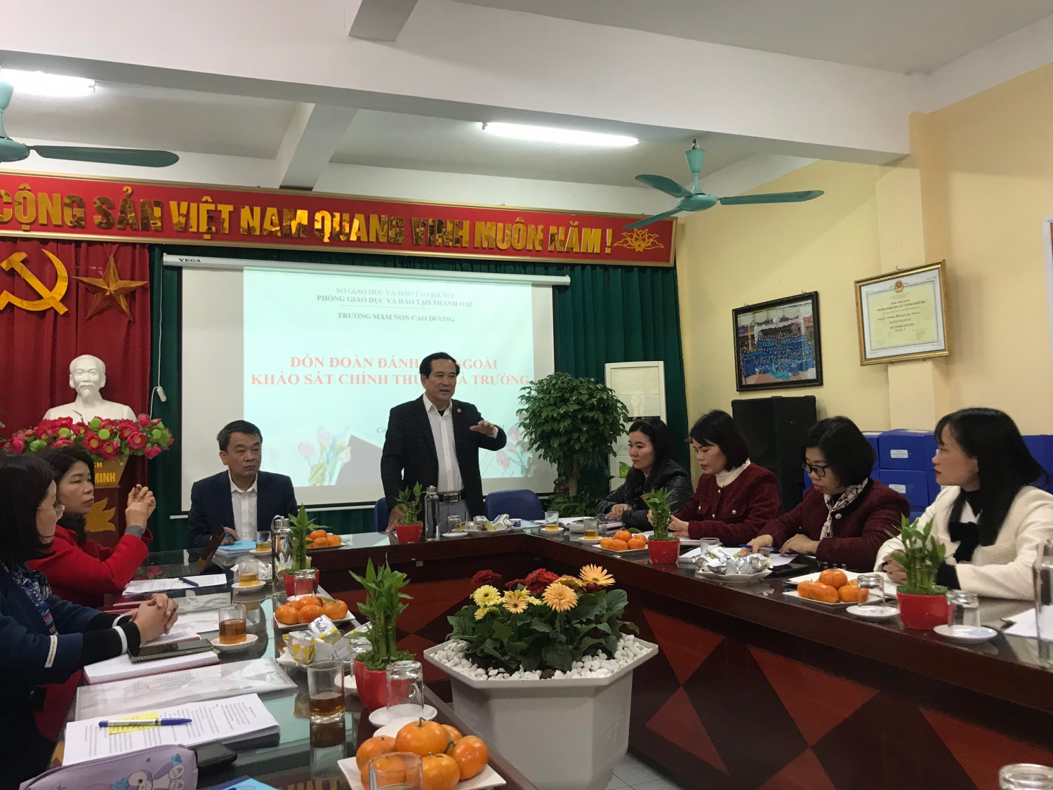 Trường mầm non Cao Dương đón đoàn kiểm định chất lượng đánh giá ngoài