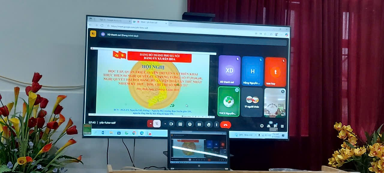 HỘI NGHỊ HỌC TẬP QUÁN TRIỆT TUYÊN TRUYỀN VÀ TRIỂN KHAI 4 NGHỊ QUYẾT CỦA TRUNG ƯƠNG SỐ 57,59,66,68 NGHỊ QUYẾT CỦA ĐẢNG BỘ XÃ DÂN HOÀ LẦN THỨ NHẤT NHIỆM KÌ 20252030 CHỈ THỊ 50_CT/TW