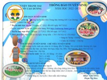 THÔNG BÁO TUYỂN SINH TRƯỜNG MN CAO DƯƠNG NĂM HỌC  2022 2023